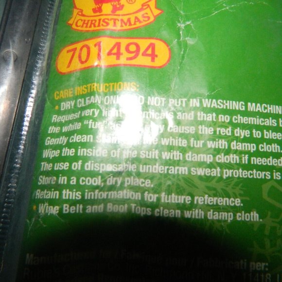 Rubies Christmas 701494 Flannel 6 pc Santa Suit Size XXL - Picture 4 of 7